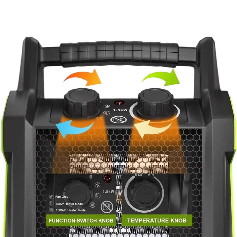 NWT Gardtech Heater Electric Space Heater With Overheat Protection 1500W - Picture 2 of 7